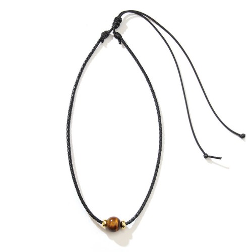 Tiger Eye Beaded Protection Wax Rope Pendant Tiger Eye Beaded Protection Wax Rope Pendant