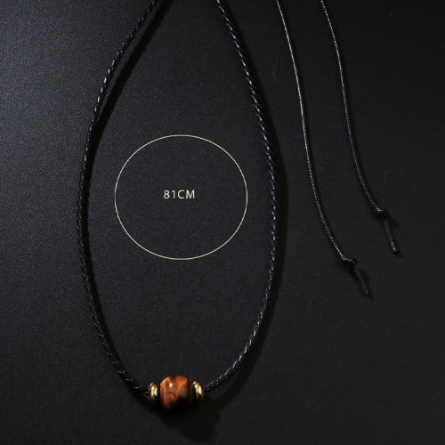 Tiger Eye Beaded Protection Wax Rope Pendant Tiger Eye Beaded Protection Wax Rope Pendant