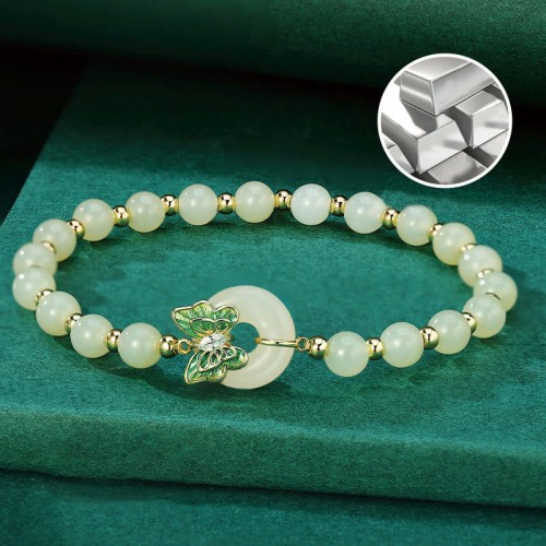 925 Silver Hetian Jade Butterfly Zircon Luck Necklace 925 Silver Hetian Jade Butterfly Zircon Luck Necklace