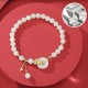 Hetian Jade Osmanthus Peace Buckle Zircon Luck Necklace Hetian Jade Osmanthus Peace Buckle Zircon Luck Necklace