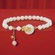 Hetian Jade Osmanthus Peace Buckle Zircon Luck Necklace Hetian Jade Osmanthus Peace Buckle Zircon Luck Necklace