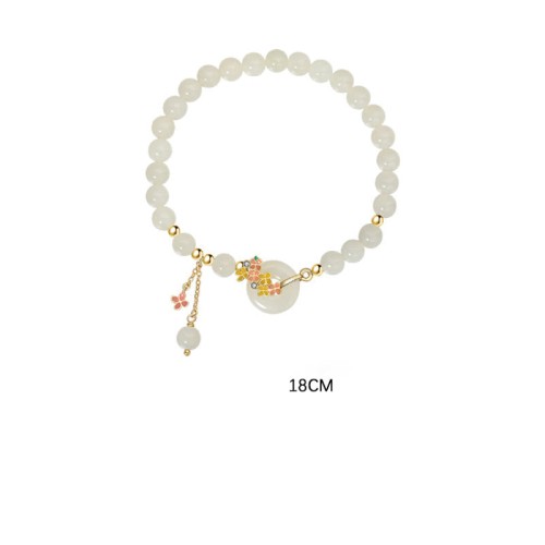 Hetian Jade Osmanthus Peace Buckle Zircon Luck Necklace Hetian Jade Osmanthus Peace Buckle Zircon Luck Necklace