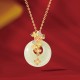 Hetian Jade Osmanthus Peace Buckle Zircon Luck Necklace Hetian Jade Osmanthus Peace Buckle Zircon Luck Necklace