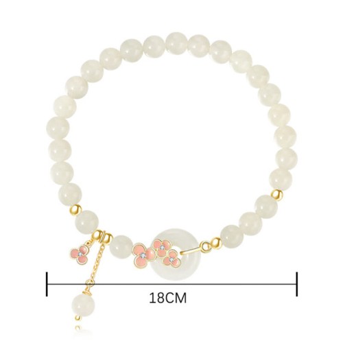 Hetian Jade Peach Blossom Zircon Luck Bracelet Pendant Hetian Jade Peach Blossom Zircon Luck Bracelet Pendant