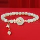 Hetian Jade Peach Blossom Zircon Luck Bracelet Pendant Hetian Jade Peach Blossom Zircon Luck Bracelet Pendant