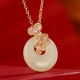 Hetian Jade Peach Blossom Zircon Luck Bracelet Pendant Hetian Jade Peach Blossom Zircon Luck Bracelet Pendant