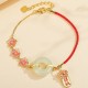 Hetian Jade Peach Blossom Zircon Luck Bracelet Pendant Hetian Jade Peach Blossom Zircon Luck Bracelet Pendant