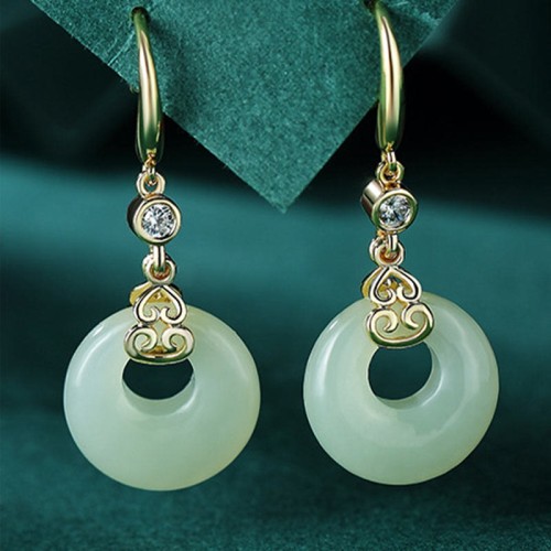 Hetian Jade Gourd Zircon Luck Necklace Set Hetian Jade Gourd Zircon Luck Necklace Set