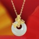 925 Silver Hetian Jade Butterfly Prosperity Necklace 925 Silver Hetian Jade Butterfly Prosperity Necklace
