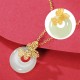 925 Silver Hetian Jade Butterfly Prosperity Necklace 925 Silver Hetian Jade Butterfly Prosperity Necklace