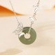 925 Silver Hetian Jade Peace Butterfly Luck Necklace 925 Silver Hetian Jade Peace Butterfly Luck Necklace