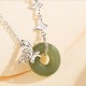925 Silver Hetian Jade Peace Butterfly Luck Necklace 925 Silver Hetian Jade Peace Butterfly Luck Necklace