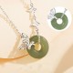 925 Silver Hetian Jade Peace Butterfly Luck Necklace 925 Silver Hetian Jade Peace Butterfly Luck Necklace