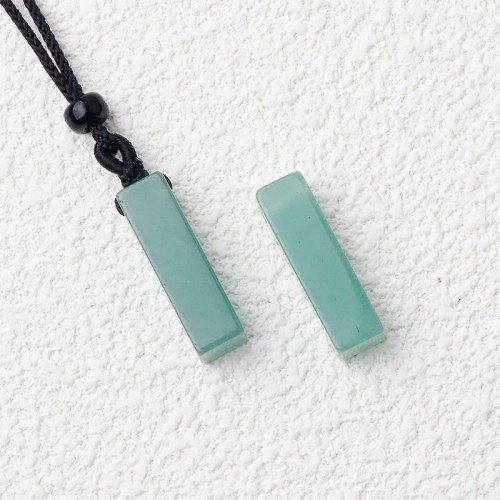 Rectangular Crystal Amethyst Green Aventurine Necklace