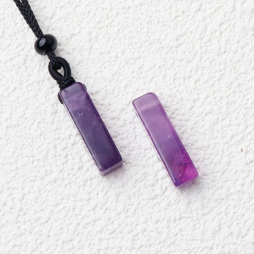 Rectangular Crystal Amethyst Green Aventurine Necklace