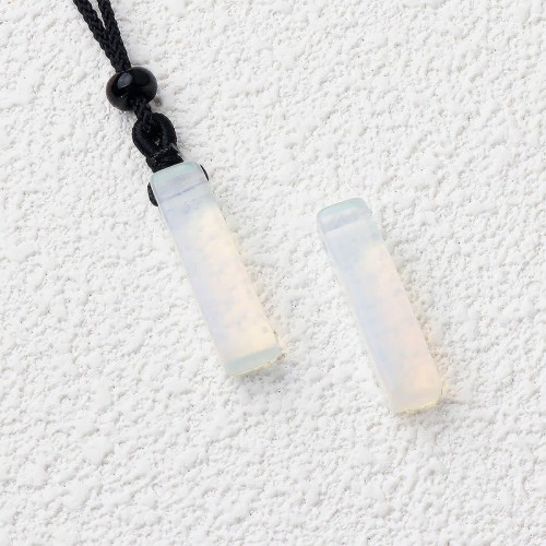 Rectangular Crystal Amethyst Green Aventurine Necklace