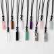 Rectangular Crystal Amethyst Green Aventurine Necklace