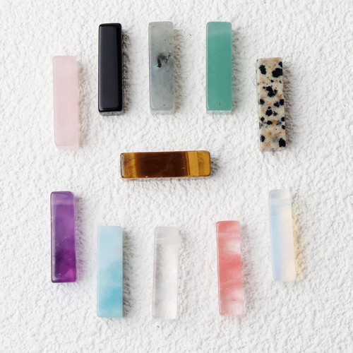 Rectangular Crystal Amethyst Green Aventurine Necklace