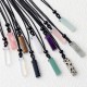 Rectangular Crystal Amethyst Green Aventurine Necklace