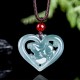 Natural Jade Heart Rabbit Luck Necklace