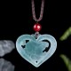 Natural Jade Heart Rabbit Luck Necklace