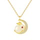 925 Silver Hetian White Jade Rabbit Crescent Moon Luck Pendant 925 Silver Hetian White Jade Rabbit Crescent Moon Luck Pendant