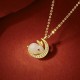 925 Silver Hetian White Jade Rabbit Crescent Moon Luck Pendant 925 Silver Hetian White Jade Rabbit Crescent Moon Luck Pendant