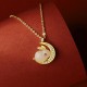 925 Silver Hetian White Jade Rabbit Crescent Moon Luck Pendant 925 Silver Hetian White Jade Rabbit Crescent Moon Luck Pendant