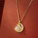 925 Silver Hetian White Jade Rabbit Crescent Moon Luck Pendant 925 Silver Hetian White Jade Rabbit Crescent Moon Luck Pendant