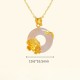 Sterling Silver White Chalcedony Peach Blossom Butterfly Necklace Pendant