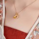 Sterling Silver White Chalcedony Peach Blossom Butterfly Necklace Pendant