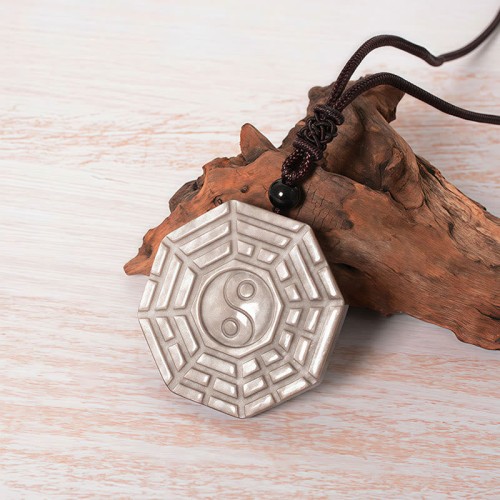 Silver Sheen Obsidian Bagua Yin Yang Protection Pendant Silver Sheen Obsidian Bagua Yin Yang Protection Pendant
