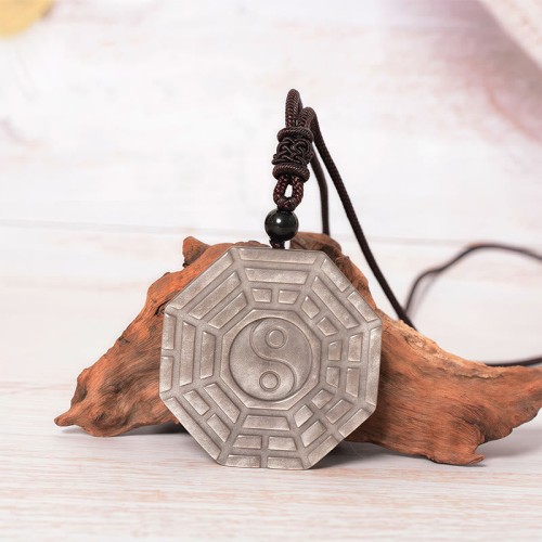 Silver Sheen Obsidian Bagua Yin Yang Protection Pendant Silver Sheen Obsidian Bagua Yin Yang Protection Pendant