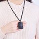 Black Obsidian Bamboo Fulfillment Necklace Pendant Black Obsidian Bamboo Fulfillment Necklace Pendant