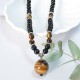 Black Obsidian Tiger Eye Strength Necklace Pendant Black Obsidian Tiger Eye Strength Necklace Pendant