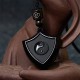 Black Obsidian Shield Yin Yang Strength Necklace Pendant Black Obsidian Shield Yin Yang Strength Necklace Pendant