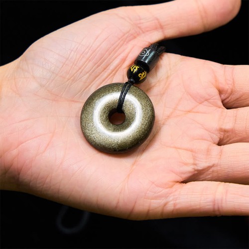 Gold Sheen Obsidian Strength Necklace Pendant