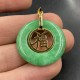 Cyan Jade Fu Character Healing Luck Necklace Pendant Cyan Jade Fu Character Healing Luck Necklace Pendant