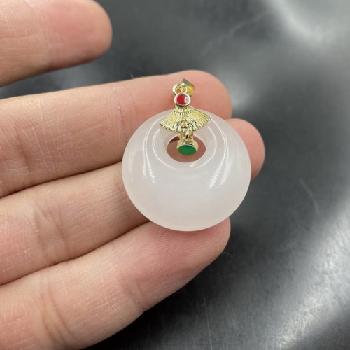Golden Silk Jade Peace Buckle Wealth Pendant Golden Silk Jade Peace Buckle Wealth Pendant