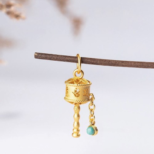 Mini 925 Silver Tibetan Prayer Wheel Wisdom Necklace
