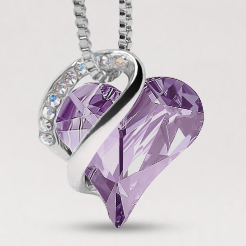 Love Heart Birthstone Healing Energy Necklace Love Heart Birthstone Healing Energy Necklace