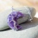 Natural Quartz Crystal Moon Tree Healing Necklace