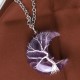 Natural Quartz Crystal Moon Tree Healing Necklace
