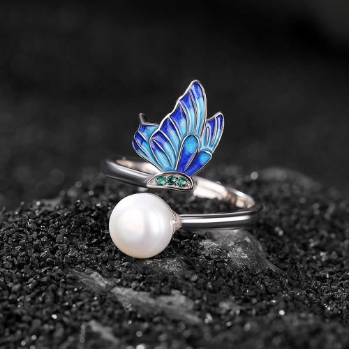 Sterling Silver Pearl Butterfly Healing Necklace Set Sterling Silver Pearl Butterfly Healing Necklace Set