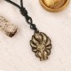 Natural Fluorite Gold Sheen Obsidian Fox Pendant Necklace