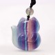 Natural Fluorite Gold Sheen Obsidian Fox Pendant Necklace