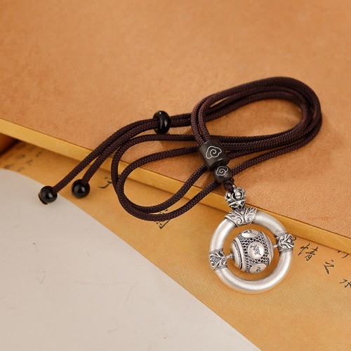 Sterling Silver Om Mani Padme Hum Wisdom Necklace Sterling Silver Om Mani Padme Hum Wisdom Necklace