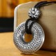 Sterling Silver Heart Sutra Lotus Peace Buckle Necklace Pendant Sterling Silver Heart Sutra Lotus Peace Buckle Necklace Pendant