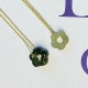 Hetian Jade Cyan Jade Floral Charm Necklace Pendant