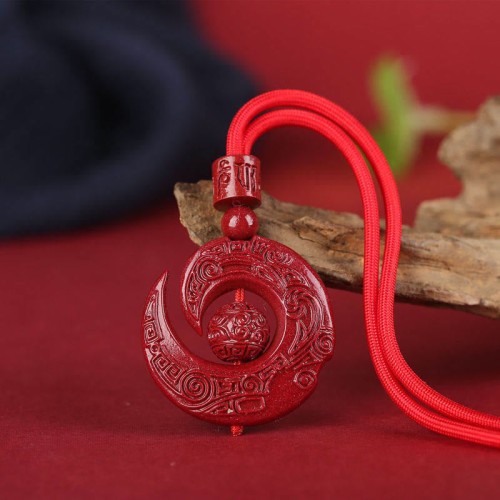 Natural Cinnabar Luck Concentration Necklace Natural Cinnabar Luck Concentration Necklace